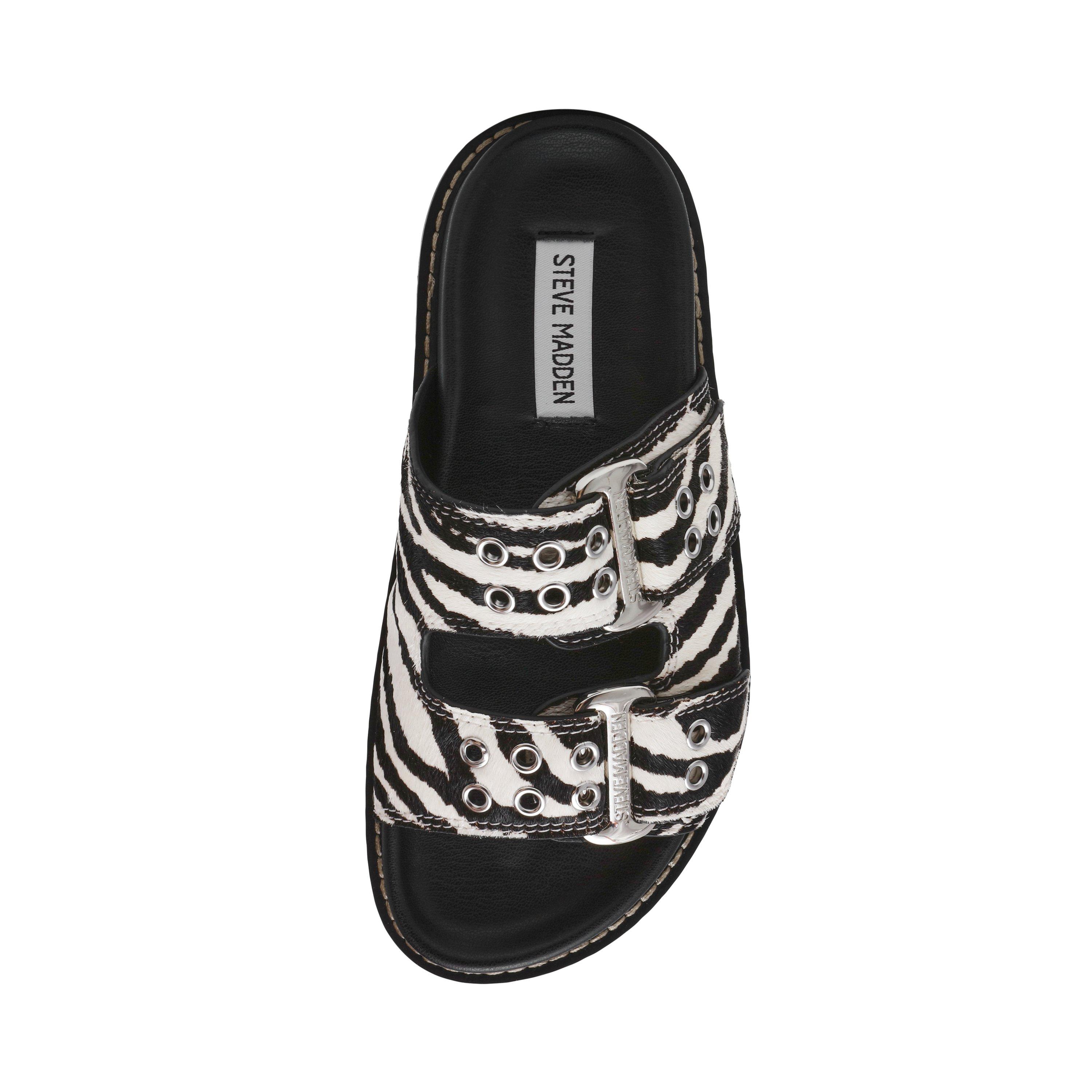 Steve Madden Agent Zebra Pool Slides