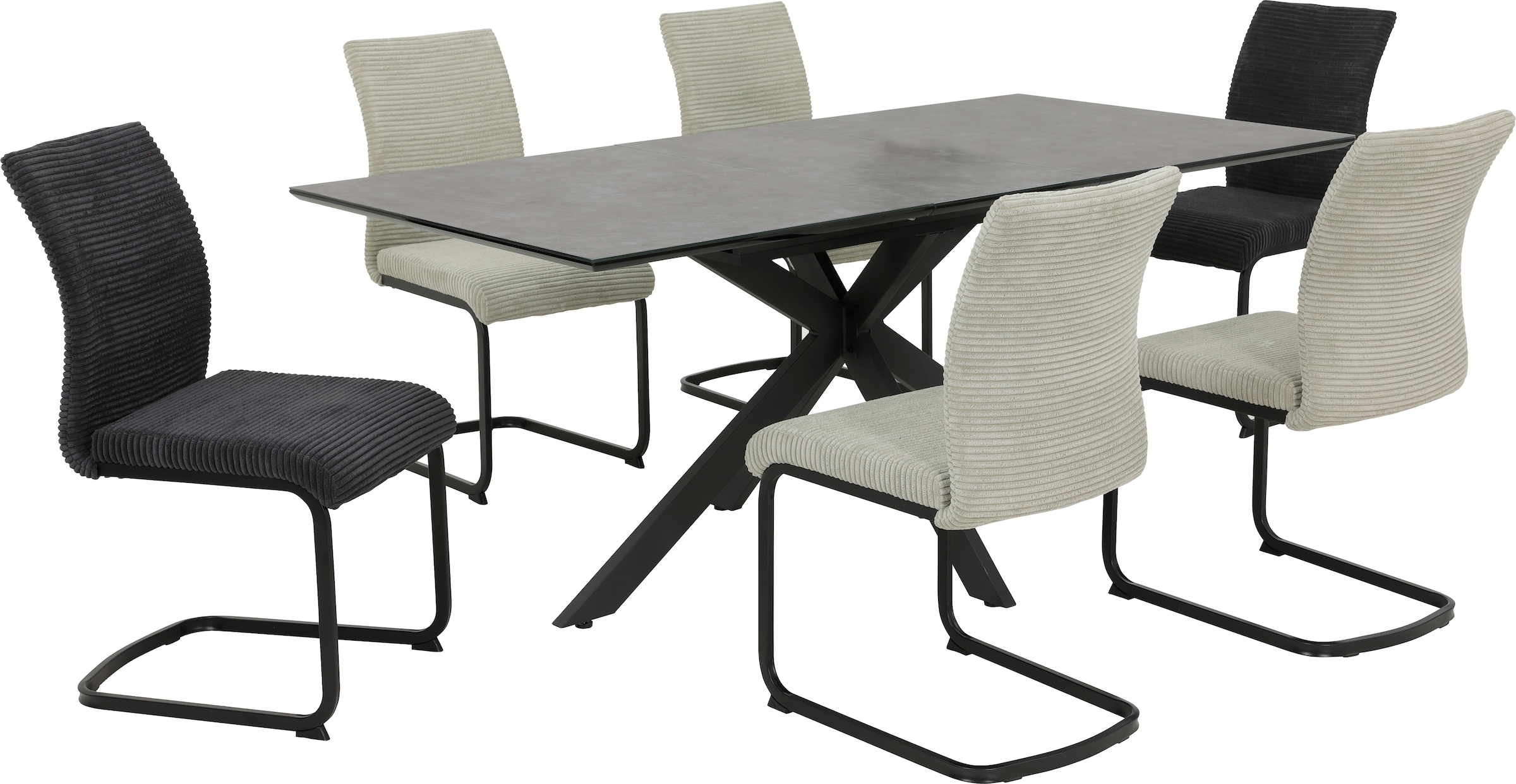 HELA Freischwinger »FABIA« (Set) 2 Stk.120 Kg belastbar, Stoff in Breitcord, 2er und 4er Set