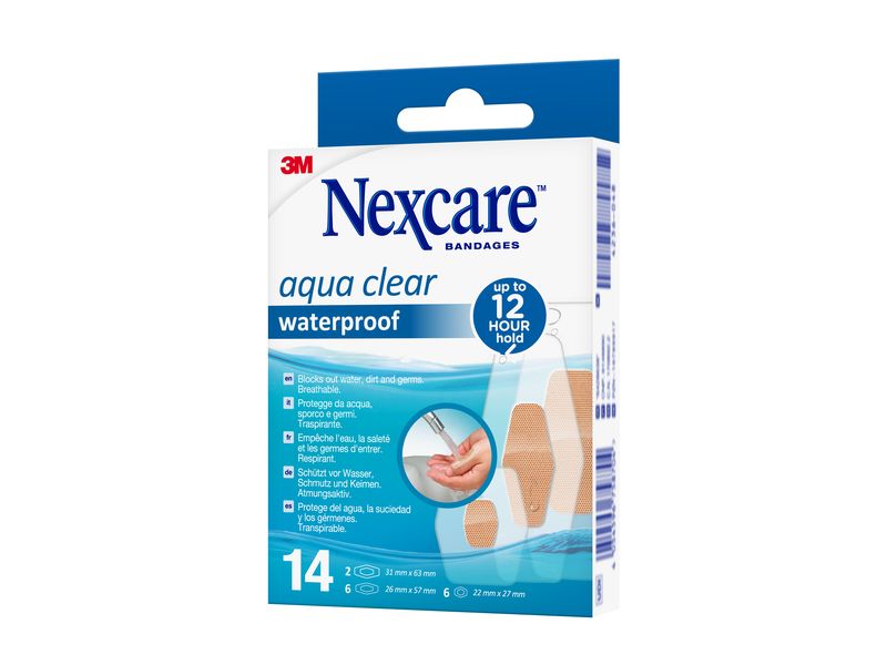 3M Nexcare Wundpflaster Aqua Clear waterproof 14 Stück Wasserfestes Pflaster