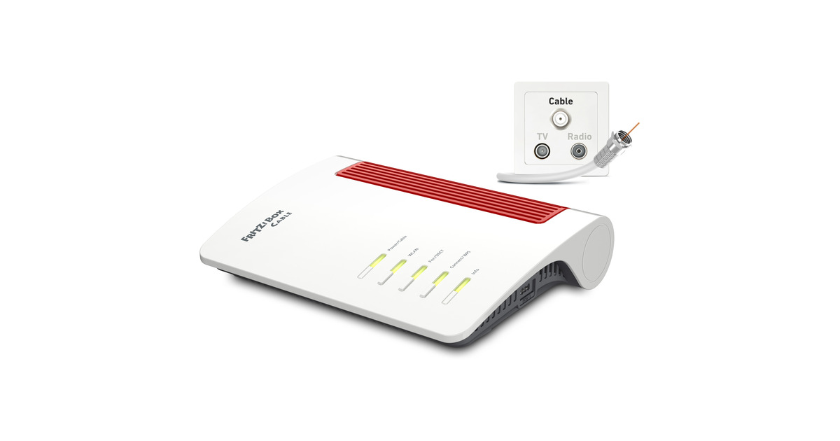 FRITZ!Box 6670 Cable Edition International router  (Wit/rood)