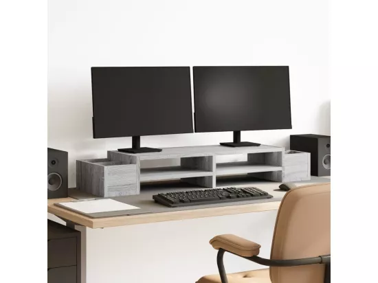 Support de moniteur avec rangement sonoma gris bois ingénierie