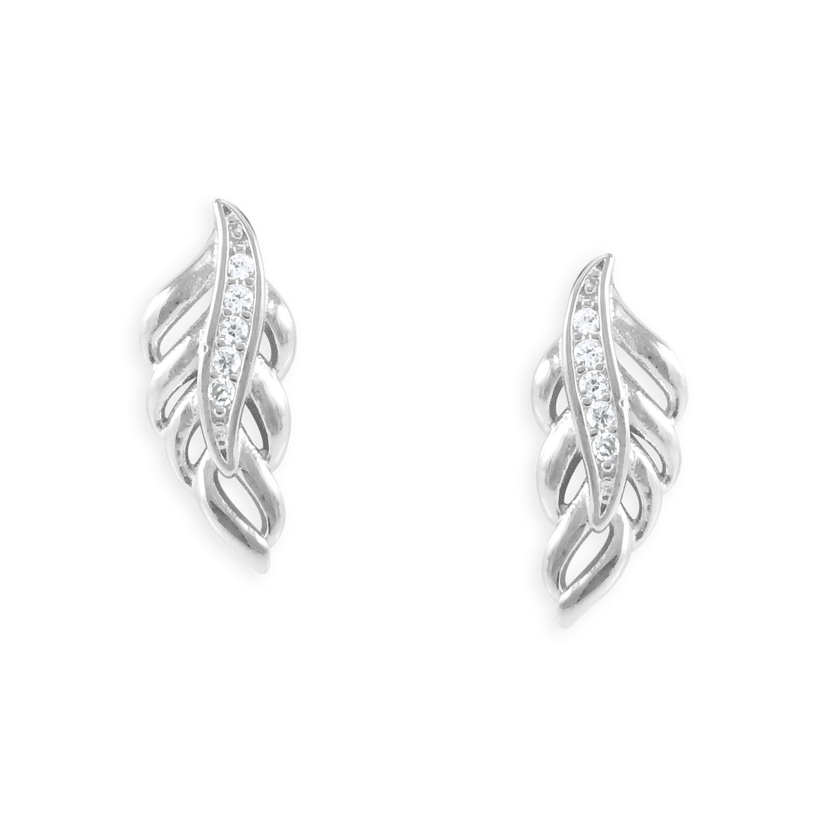 Boucles d'oreilles en argent 925 rhodié avec oxydes de zirconium