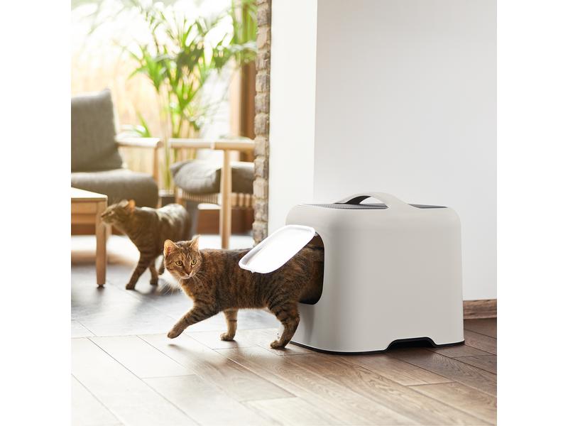 Rotho Katzentoilette Biala, Cappuccino Katzenklo aus recyceltem Kunststoff