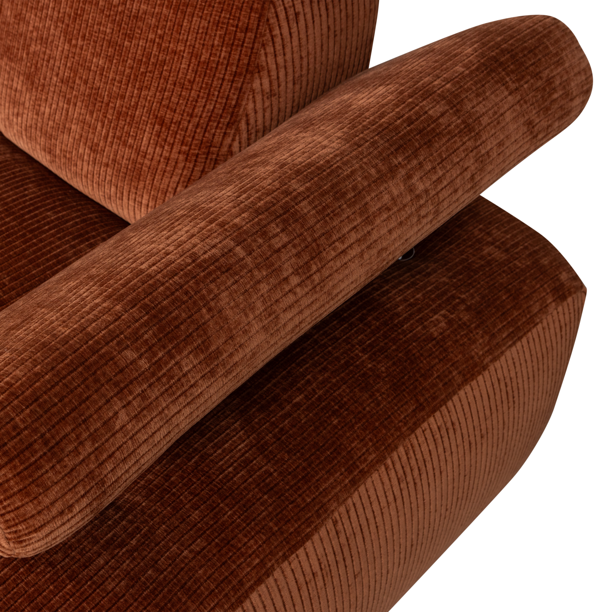 Chaise Longue Mojo Mojo Chaise Longue Links - Geweven Ribstof - Roestbruin