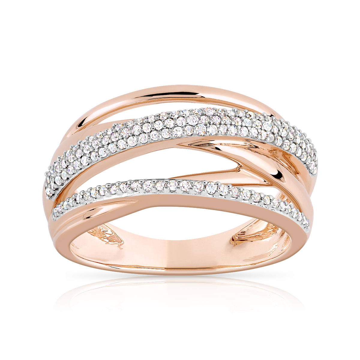 Bague 2 ors 750 diamant