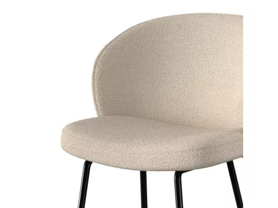 Lot de 2 chaises pour îlot central 66 cm en tissu bouclé beige - Groom