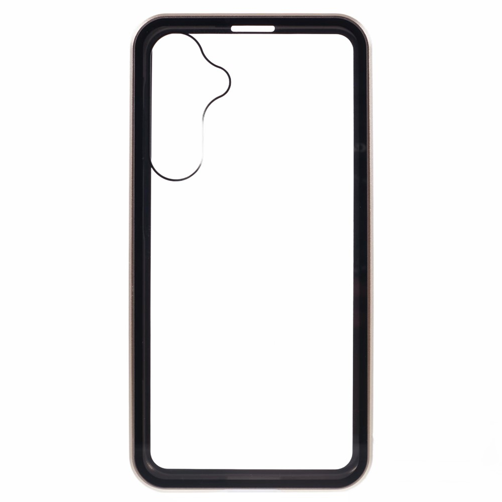 Samsung Galaxy A55 Magnetische Alu Schutzhülle mit Panzer Glas Backcover   Displayschutz (Magnet-Technologie) - Champagner