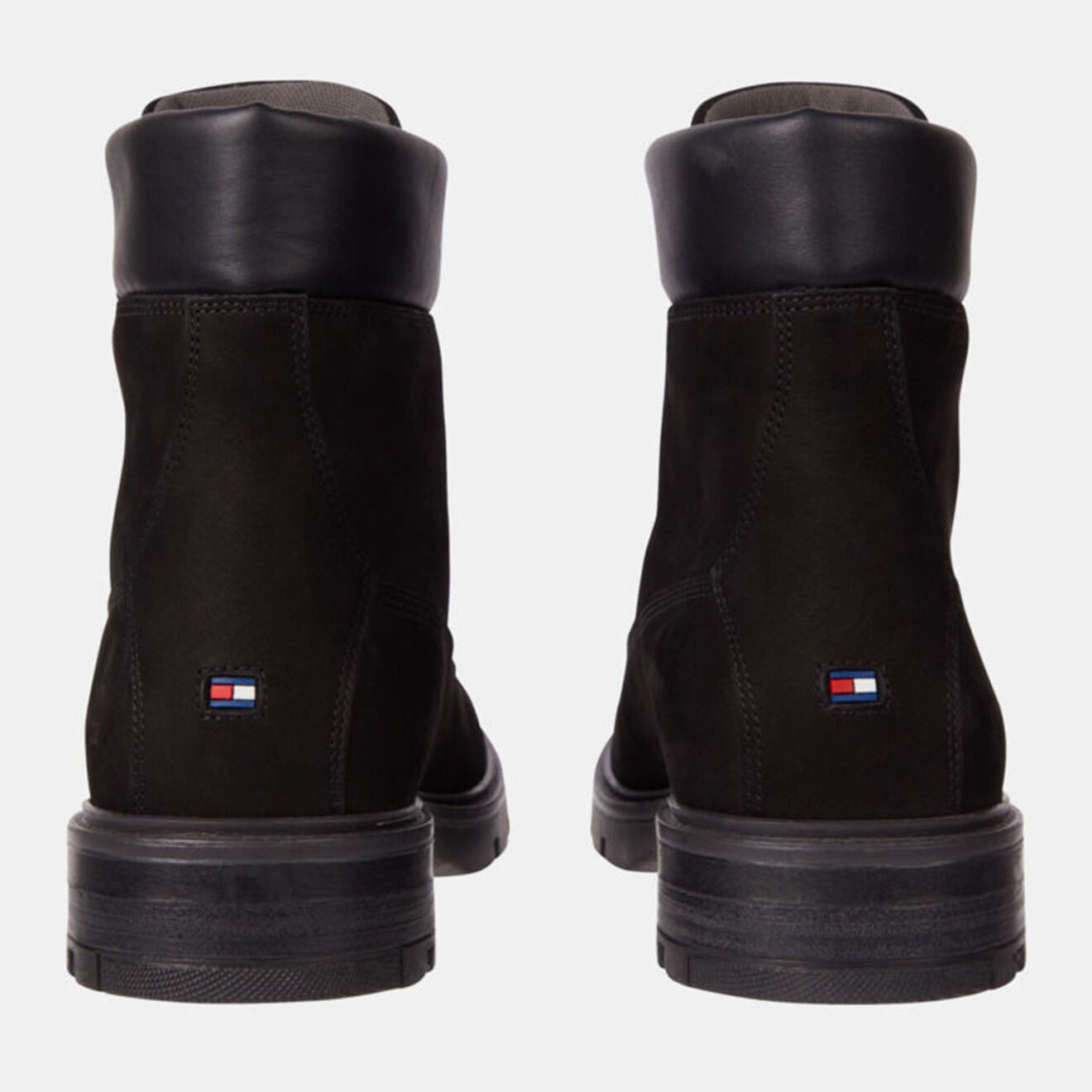 Tommy Hilfiger Boots en Velours de Cuir Hilfiger Padded noires