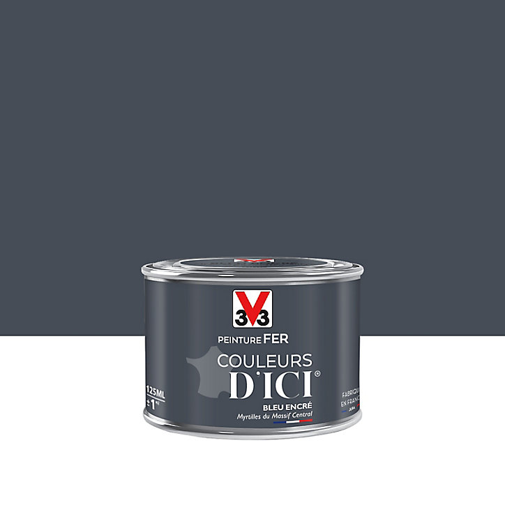 Peinture extérieure fer Couleurs d'ici bleu encré Velours V33 0,125L