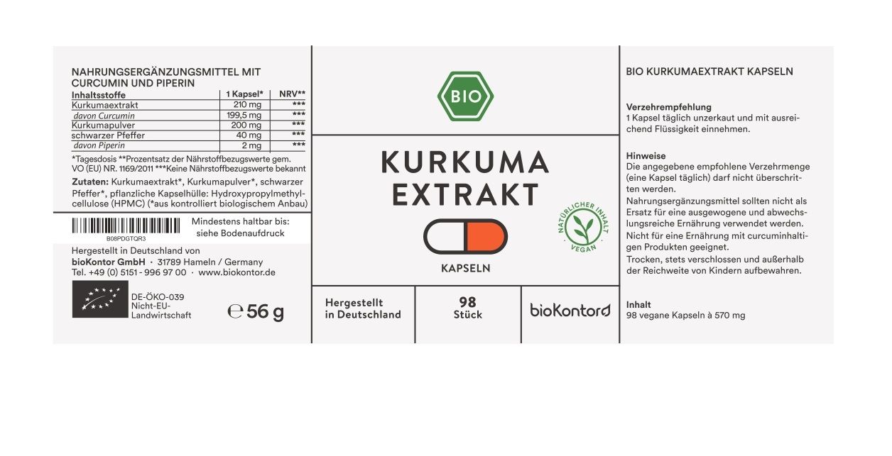 bioKontor Kurkuma Extrakt Kapseln