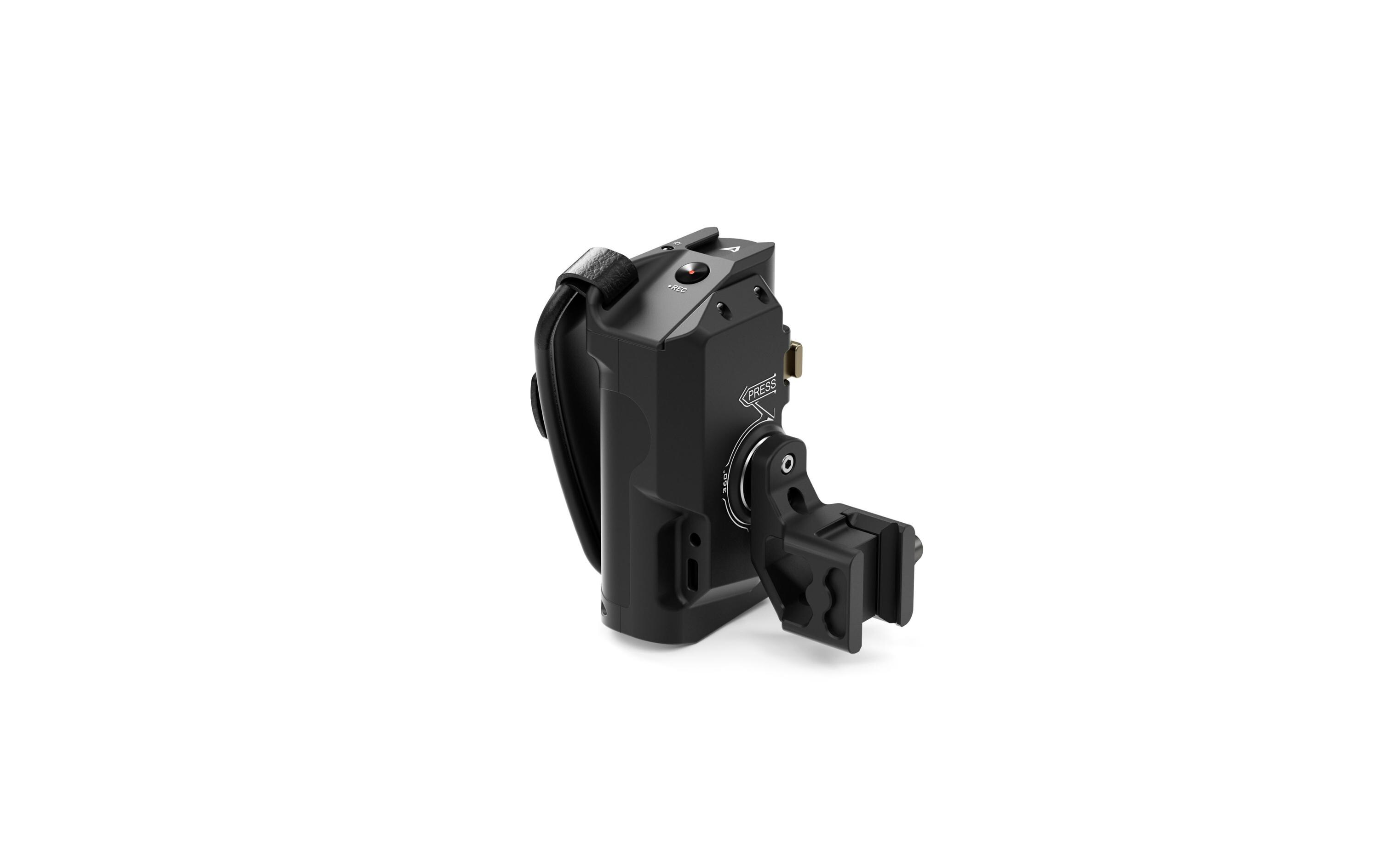 Left Side Advanced Power Handle with R/S Type VI - SchwarzWird an der linken Seite der Tiltaing-Kamerakäfige befestigt
