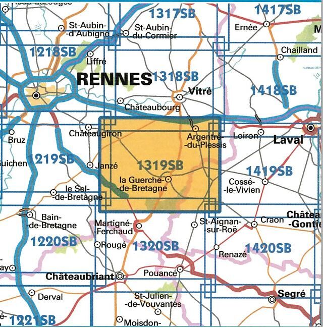 IGN - 1319 SB LA GUERCHE DE BRETAGNE 1 25 000