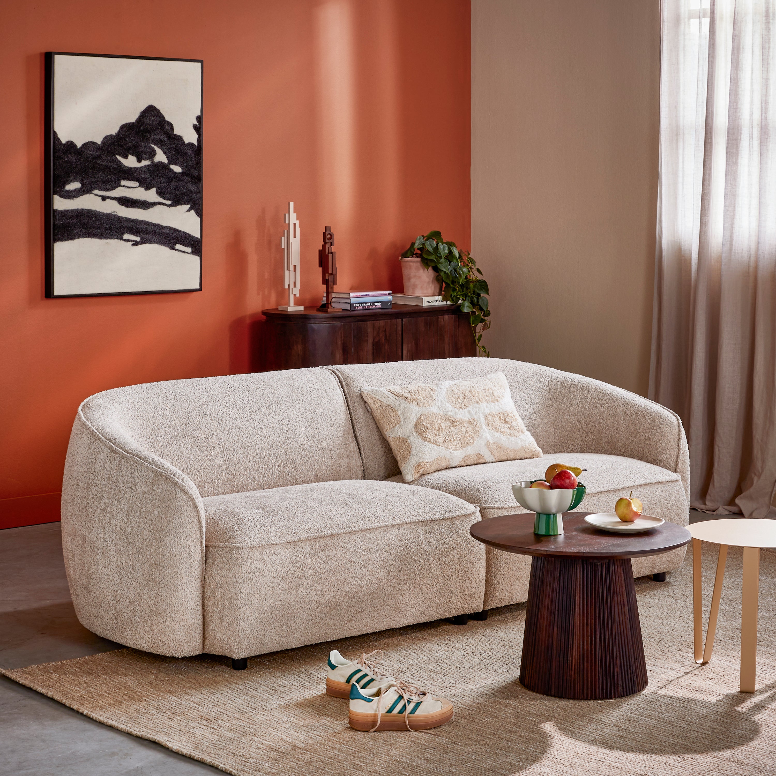 by fonQ Grand Bijzettafel Donkerbruin Mangohout - Ã 60 cm