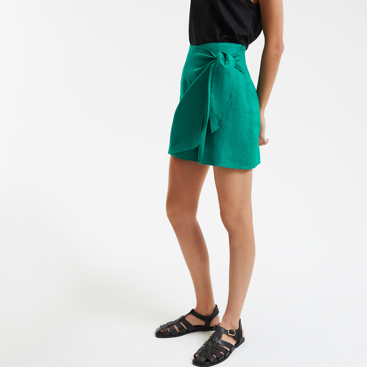 COLEÇÕES LA REDOUTE<br>Saia curta de linho