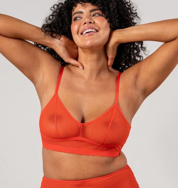 Understatement Underwear Mesh Balconette fiery red