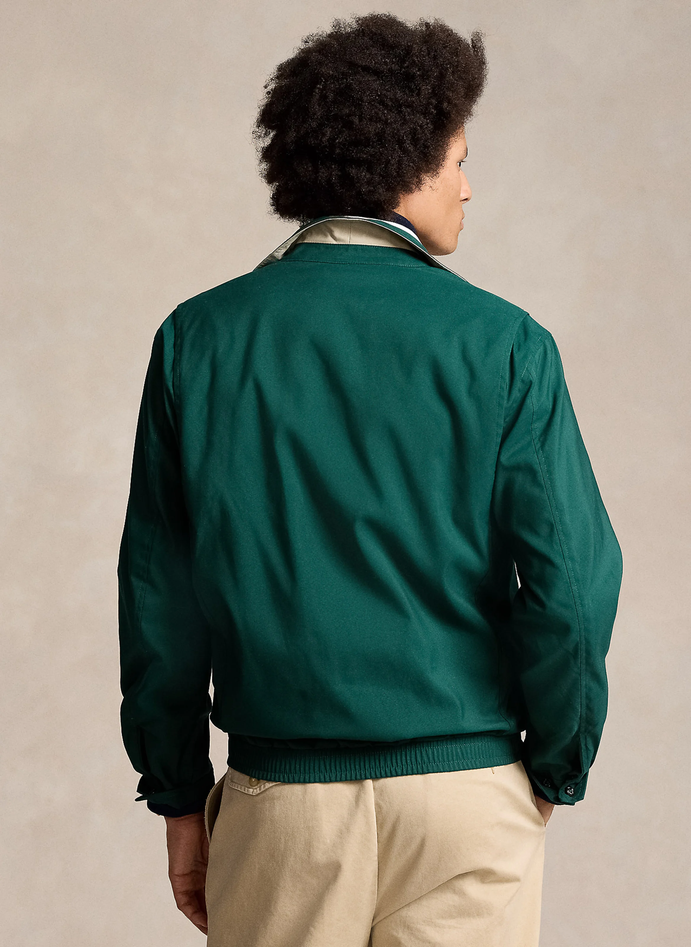 Blouson col classique| Vert