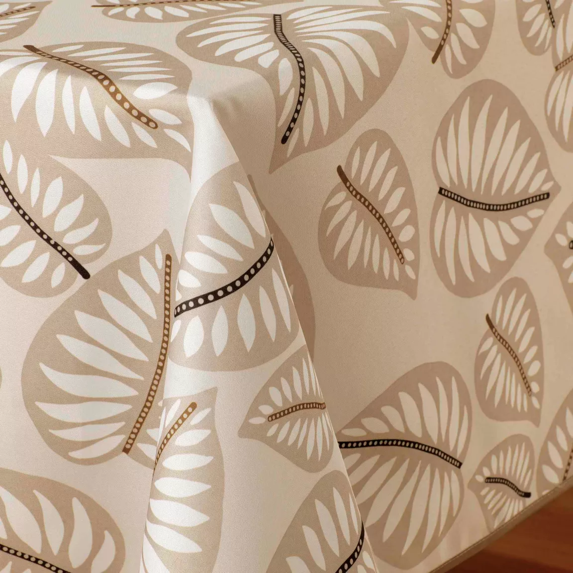 Nappe carrée anti tache (150 x 150 cm) Alma Beige