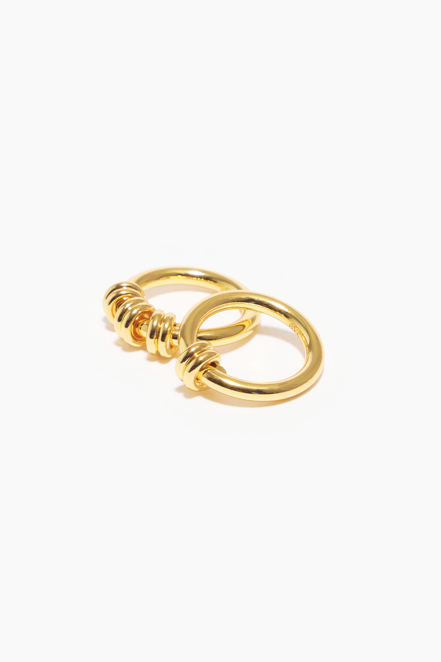 Conjunto de anéis espirais dourados