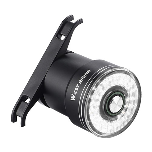Wiederaufladbares USB Fahrrad Rücklicht Intelligentes COB LED Bremslicht Warnlicht IP65 - Weiss
