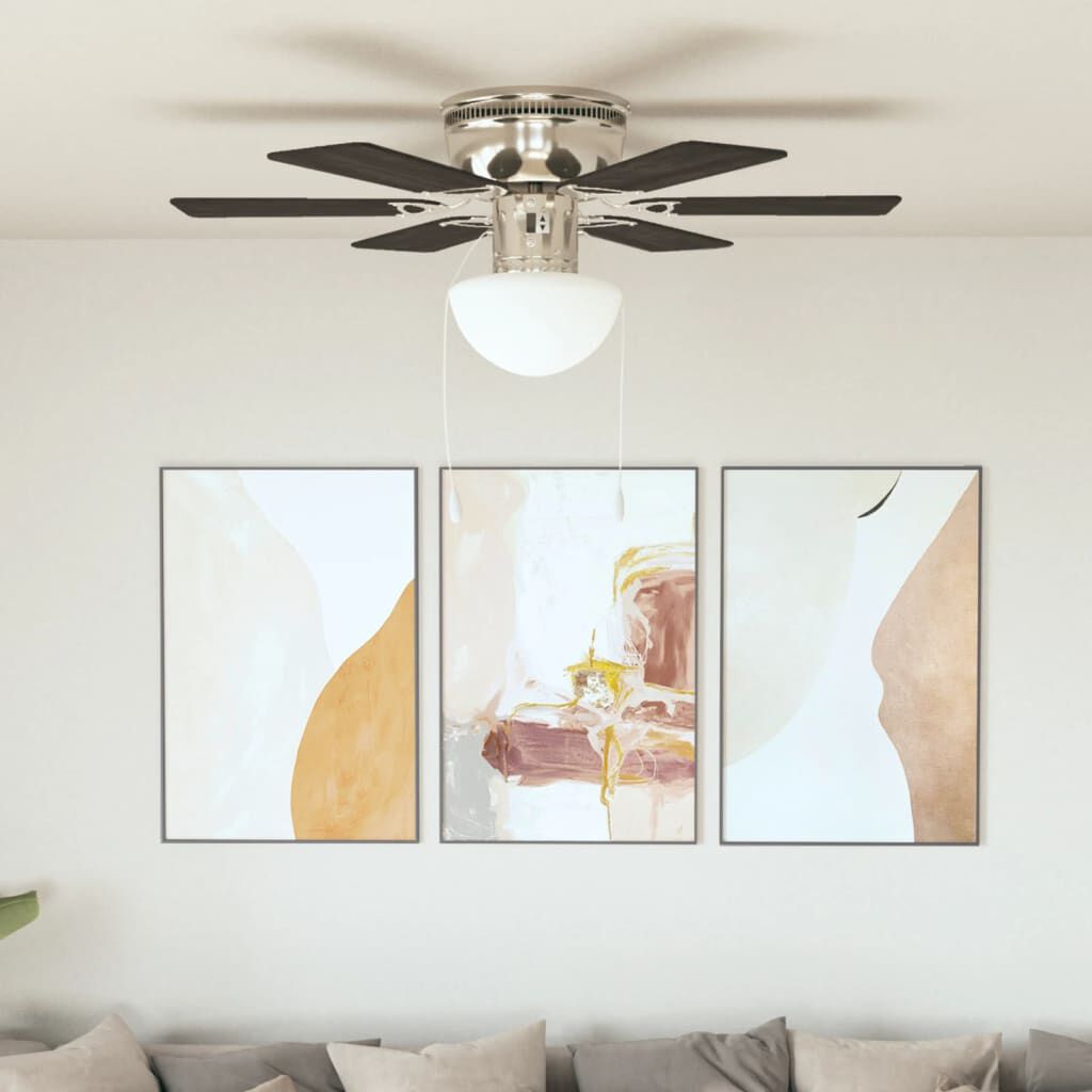 vidaXL Decoratieve plafondventilator met lamp 82 cm donkerbruin