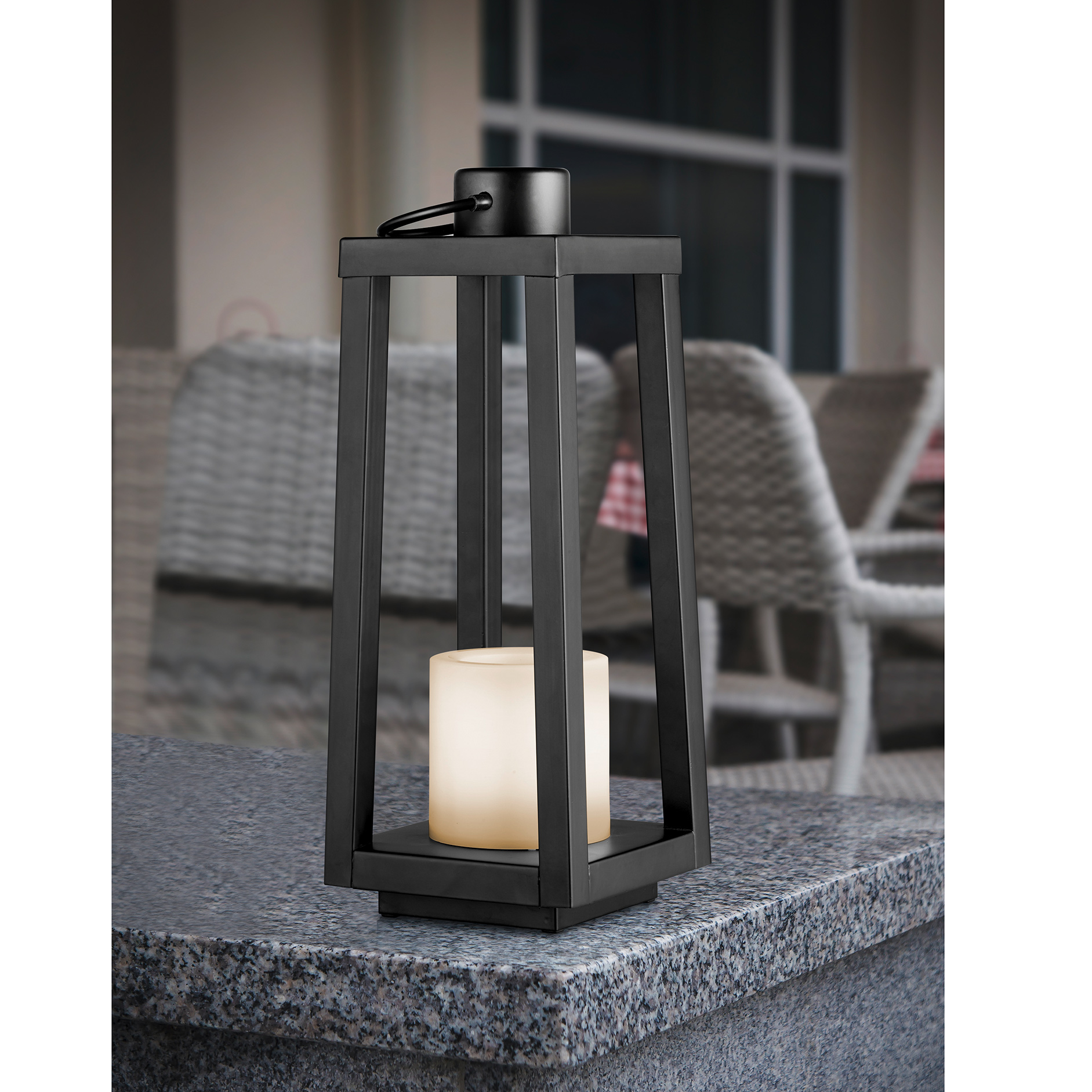 LED-Außen-Tischleuchte - schwarz - 42 cm