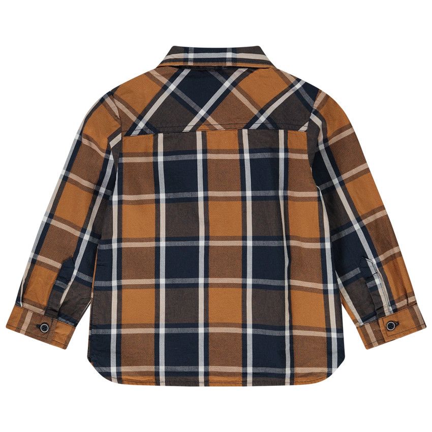 Chemise manches longues à carreaux pour bébé garçon - Bleu marine