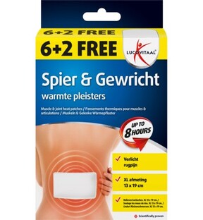 Lucovitaal Spier & Gewricht Warmtepleisters Rug 8ST