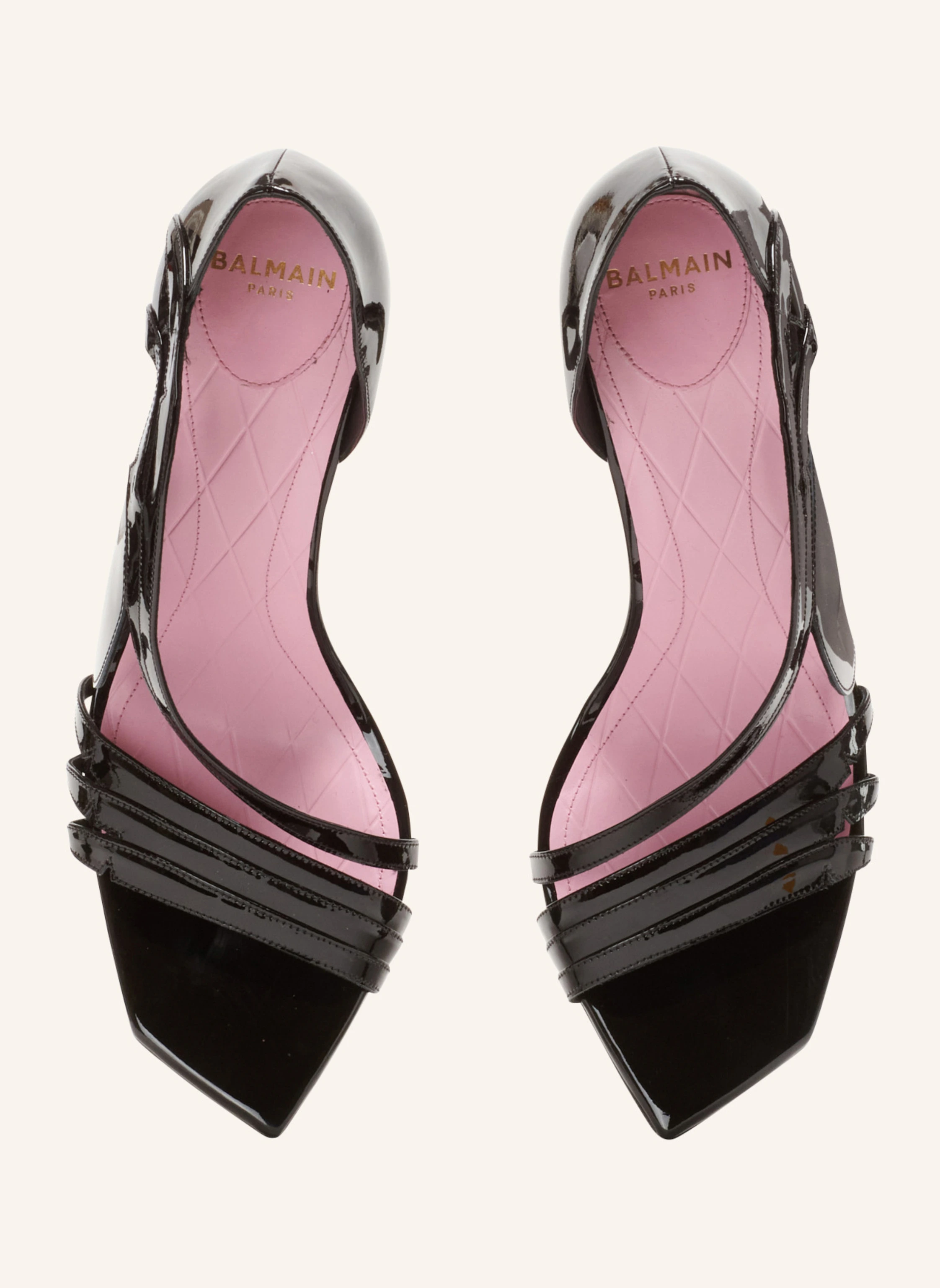 BALMAIN Sandalen Eden mit Absatz aus Lackleder