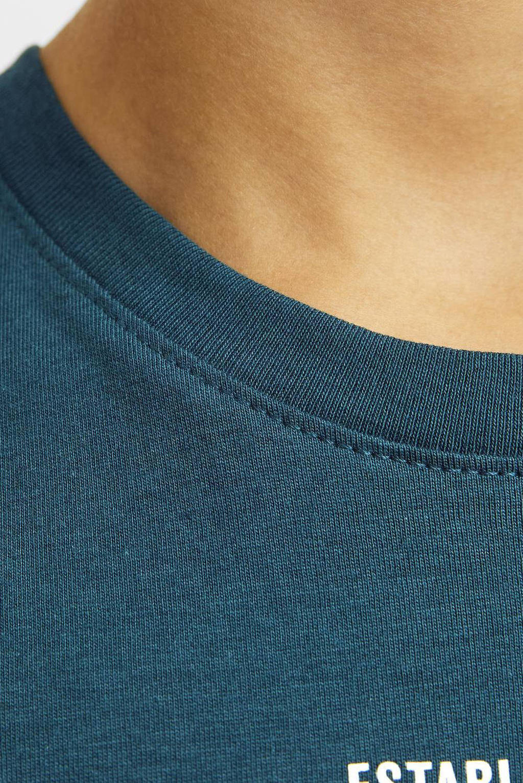 JACK & JONES T-shirt JJELOGO met logo petrol