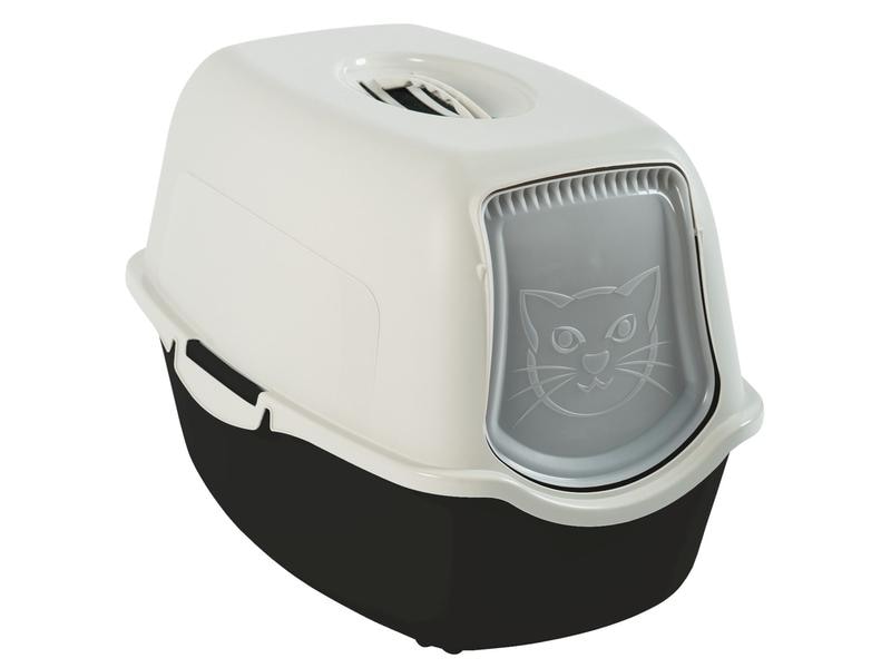 Rotho Katzentoilette Bailey Eco, Sand – Schwarz Geschlossenes Katzenklo aus recyceltem Kunststoff