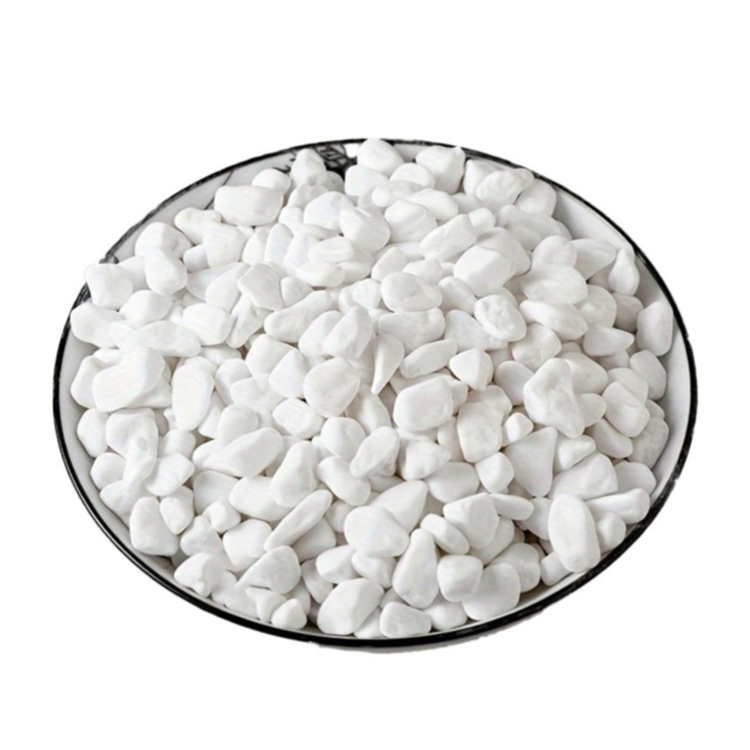 (500g) 6-8mm Marmor Steine Mini Kieselsteine für Home / Garten / Aquarium Deko - Weiss