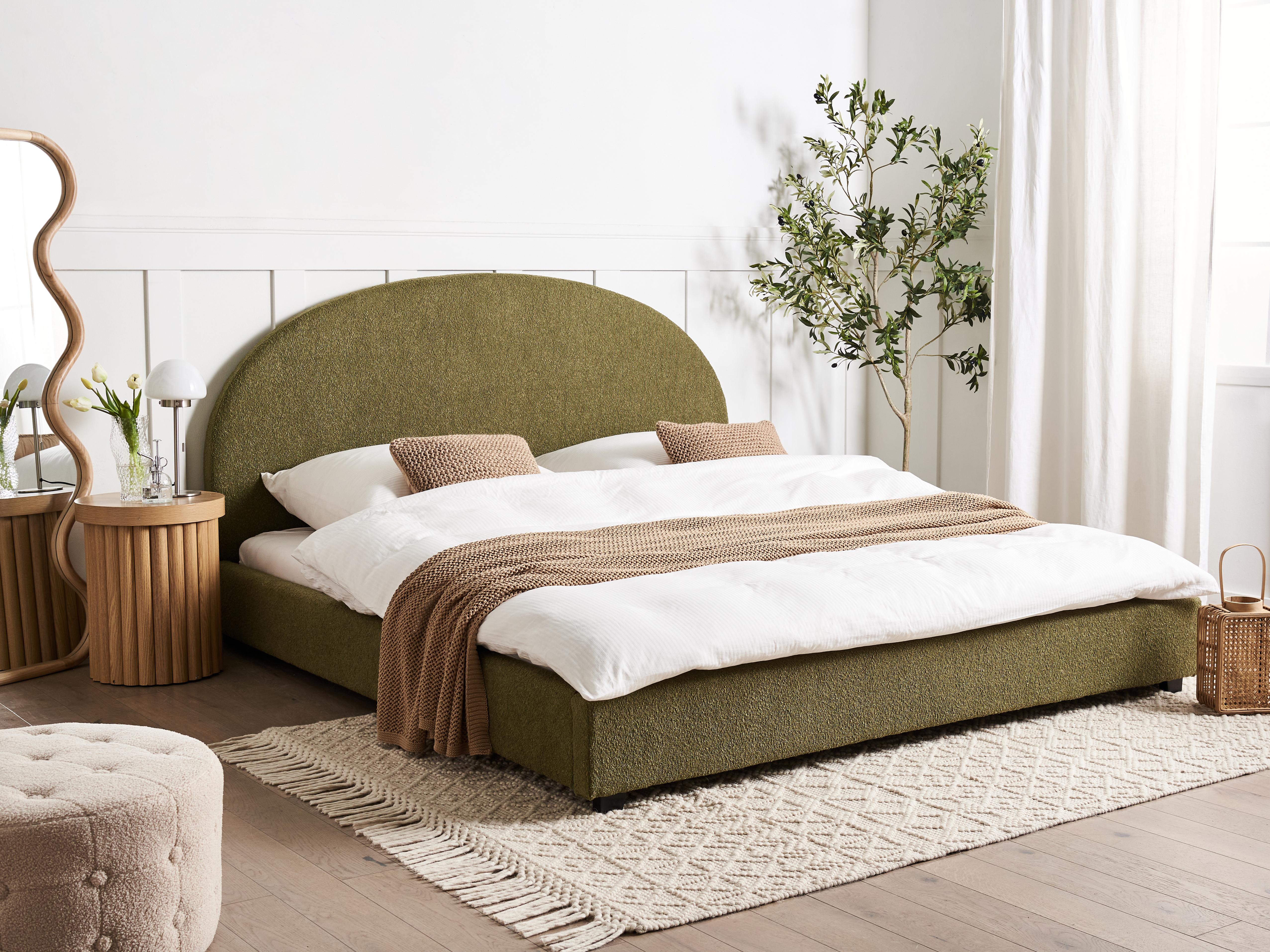 Waterbed Bouclé VAUCLUSE 180 x 200 cm Olijfgroen
