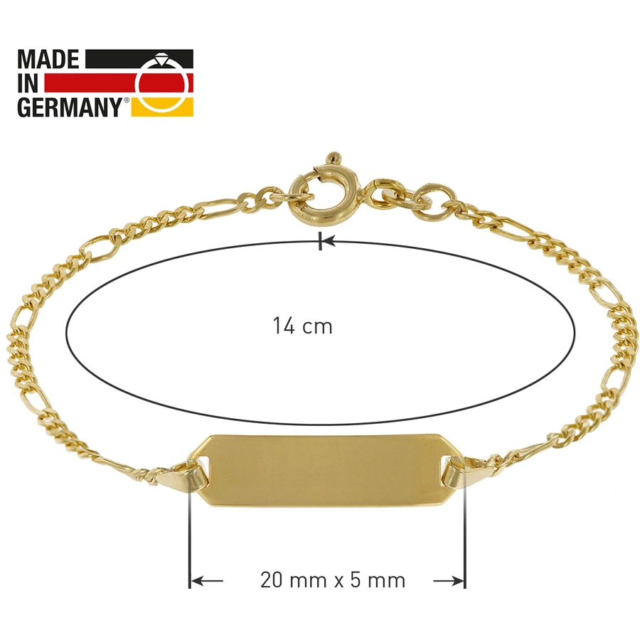 trendor Gravur-Armband für Kinder 333 Gold Armband mit Namen 1412 cm gold