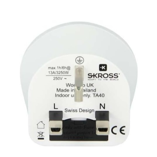 Country Travel Reise Adapter World to UK (1.500220) - Weiss