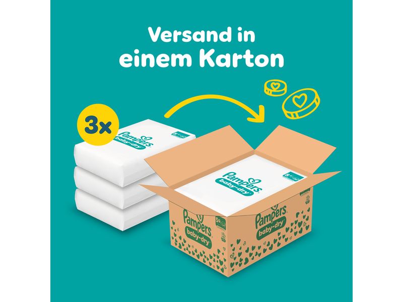Pampers Windeln Baby Dry Junior Plus Grösse 5 Monatsbox 12-17 kg, 168 Stück