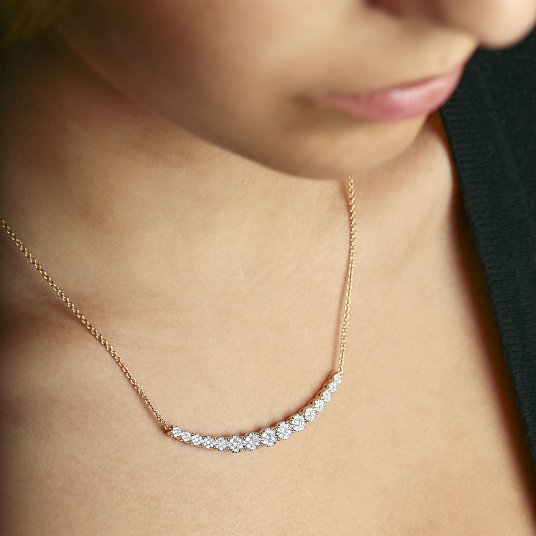 1.00 Karat Diamantencollier 750/18 K Gelbgold