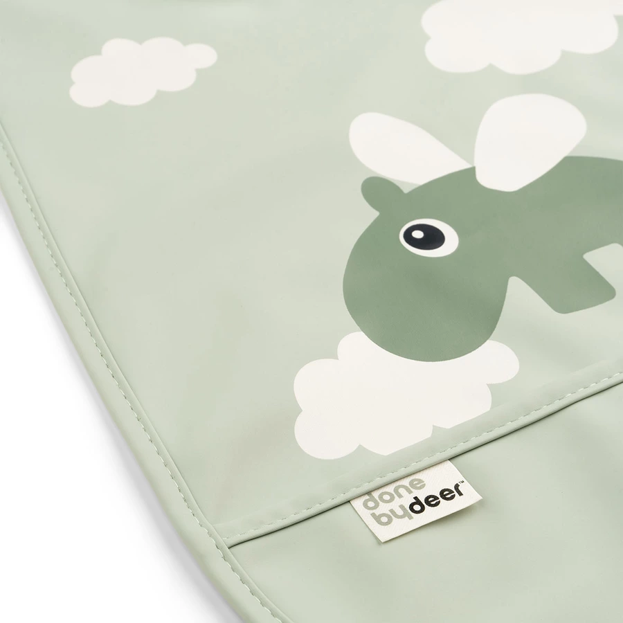 Done by Deer™ Klettverschluss-Lätzchen Happy clouds grün