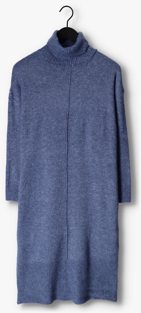 OBJECT blauwe object midi jurk abbie l/s knit dress