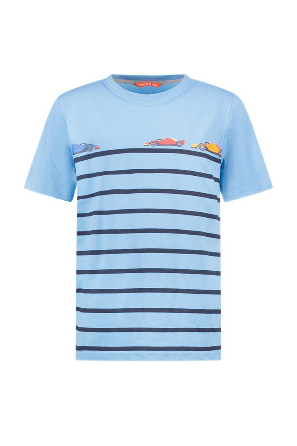 TYGO & vito gestreept T-shirt Toby lichtblauw/donkerblauw