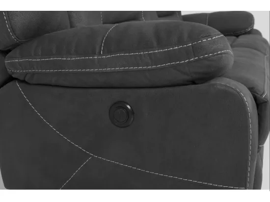 Canapé de relaxation en nubuck gris foncé Korsa-2 places fixe