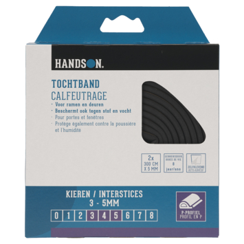 Handson tochtband P-profiel EPDM rubber antraciet 3 meter 2 stuks