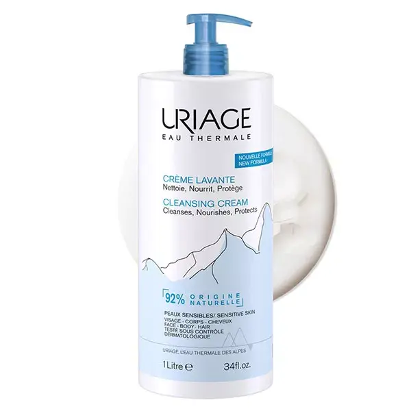 Creme de limpeza e nutrição Uriage para rosto e corpo 1L