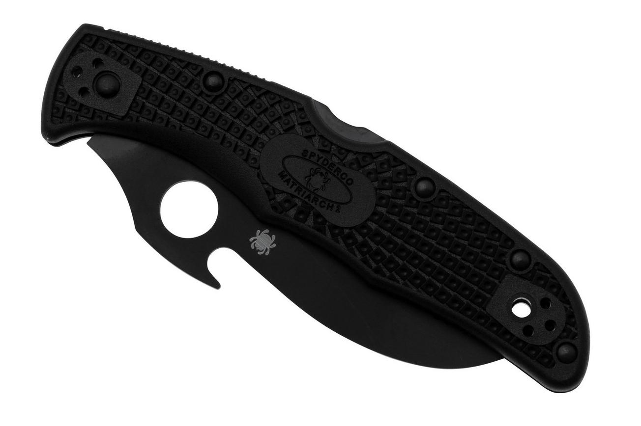 Spyderco Matriarch 2 Emerson Opener Black C12SBBK2W Black FRN, serrated zakmes