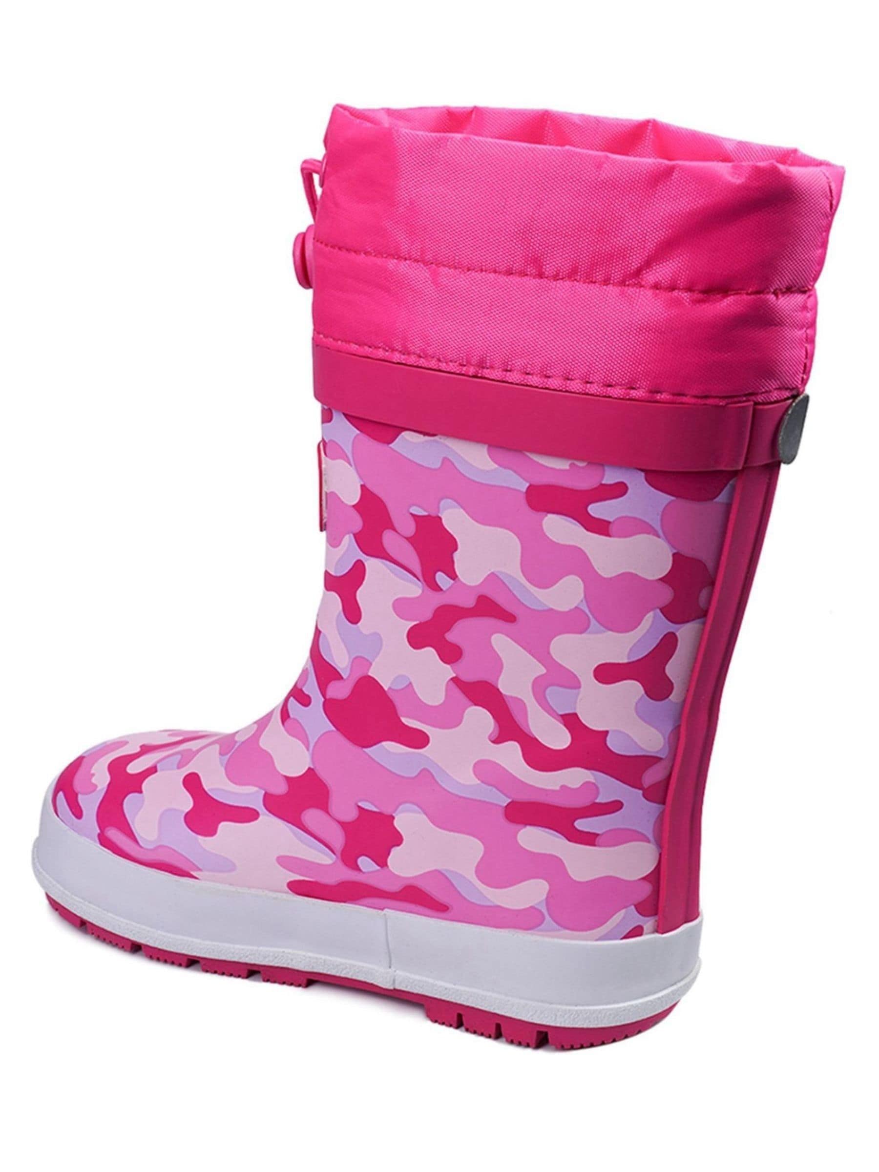 Roze met camouflageprint - Toezone laarzen met striksluiting aan de bovenkant