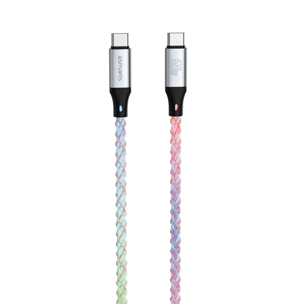 (1.5m) 60W USB C auf USB C Ladekabel LED Leuchtendes Datenkabel (541440) - Bunt