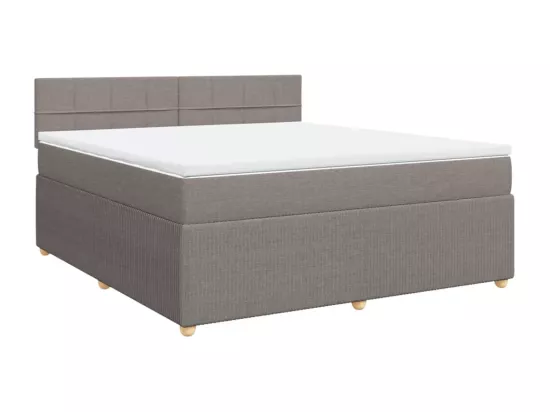 Sommier à lattes de lit avec matelas Taupe 180x200 cm Tissu