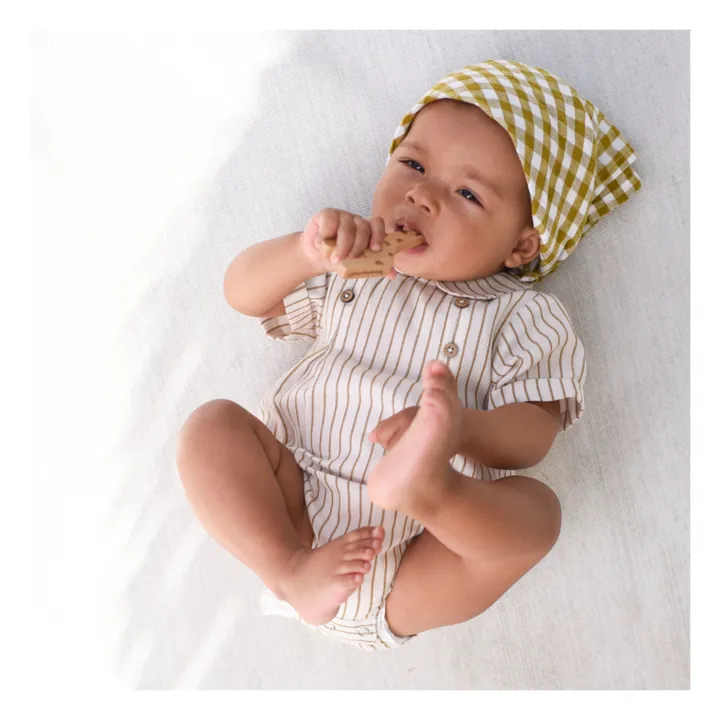 Lililotte Barboteuse Jacques Rayée | Ecru