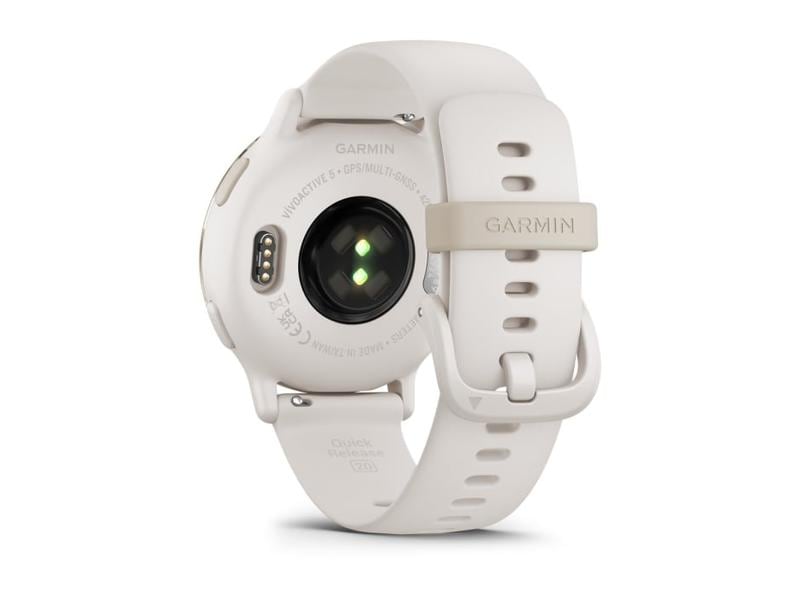 GARMIN GPS-Sportuhr Vivoactive 5 Elfenbein/Cremegold Smartwatch