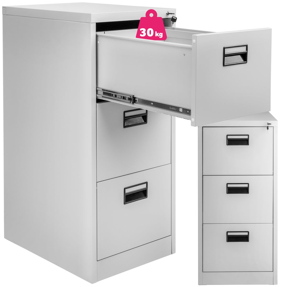tectake archiefkast van gepoedercoat staal, 62,4 x 46 x 102,8 cm