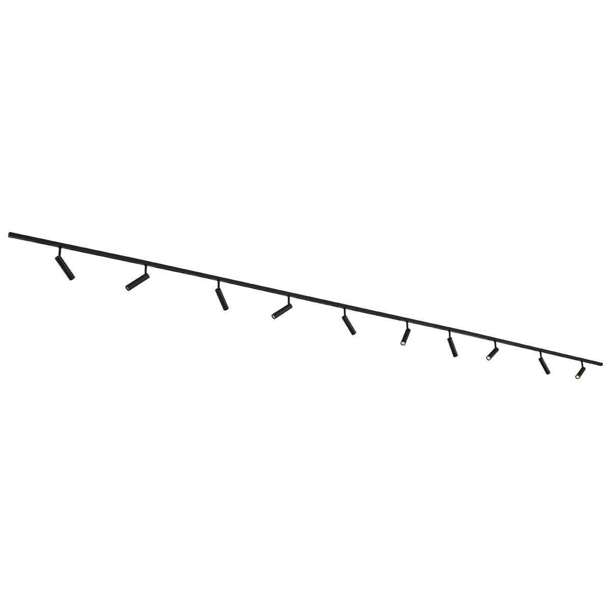 Modern railsysteem met 10 spots zwart 1-fase - Slimline Uzzy